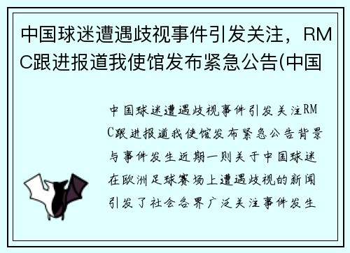 中国球迷遭遇歧视事件引发关注，RMC跟进报道我使馆发布紧急公告(中国球迷骂国足球员)