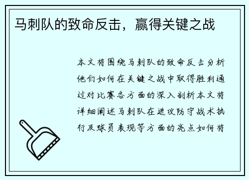 马刺队的致命反击，赢得关键之战