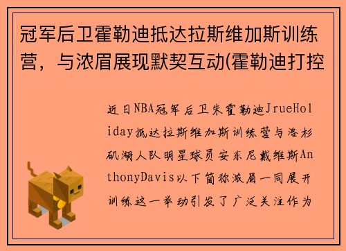 冠军后卫霍勒迪抵达拉斯维加斯训练营，与浓眉展现默契互动(霍勒迪打控卫)